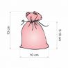 Zakjes à la linnen met print 10 x 13 cm - natuurlijk / roze bloemen Baby Shower