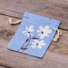 Zakjes à la linnen met print 10 x 13 cm - natuurlijk / blauwe bloemen Linnen zakjes
