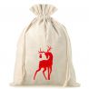 Zak à la linnen 30 x 40 cm - natuurlijke kleur /  Hert Kerst tassen