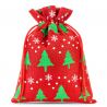 Jute zakjes 22 x 30 cm - rood / kerstboom Kerst tassen