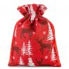 Jute zakjes 12 x 15 cm - rood / rendier Kerst tassen