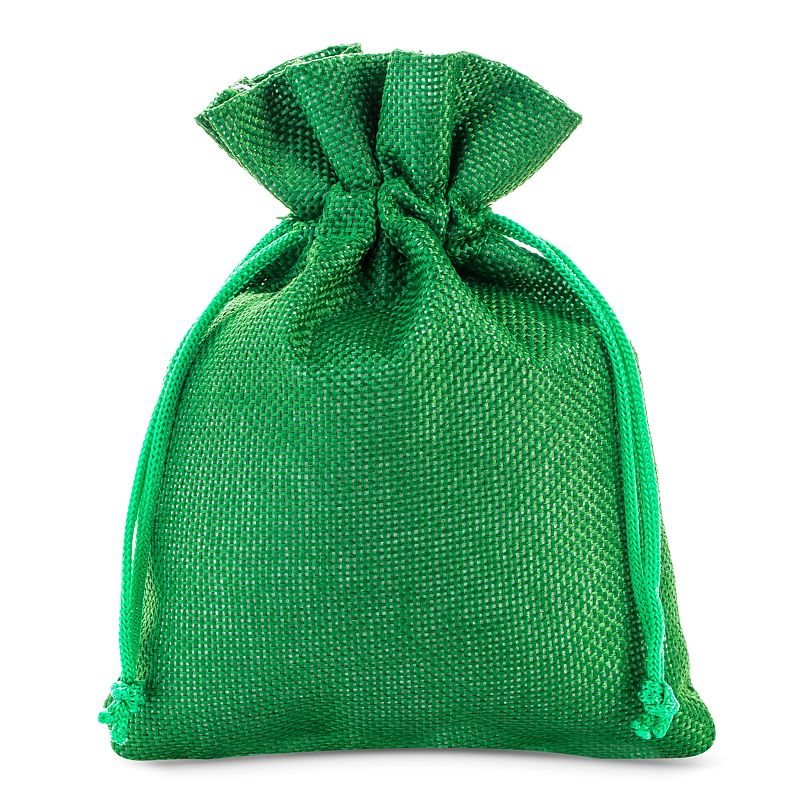 Jute zakjes 22 x 30 cm - groen Groene zakjes
