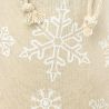 Zakjes à la linnen met print 12 x 15 cm - natuurlijke kleur / sneeuw Bedrukte organzazakjes