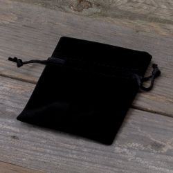 Fluwelen zakjes 9 x 12 cm - zwart Zwarte zakken