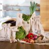 Zakjes à la linnen voor groenten (3 st) en katoenen zakken voor inkopen (2 st) (DE) Boodschappentassen met hengsels