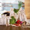 Zakjes à la linnen  voor groenten (3 st) en katoenen zakken voor inkopen (2 st) Boodschappentassen met hengsels