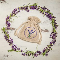 Zakjes à la linnen met print 10 x 13 cm - natuurlijke kleur / van lavendel Lifehack – slimme ideeën