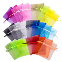 Organza zakjes 13 x 18 cm - kleurenmix Veelkleurige zakken