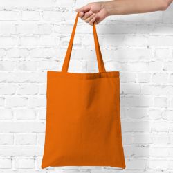 Een katoenen tas 38 x 42 cm met lange hengsels - oranje Halloween