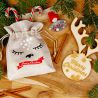 Jute zak 13 x 18 cm - Kerstmis + houten kerstbal met hoorns Cadeau-ideeën