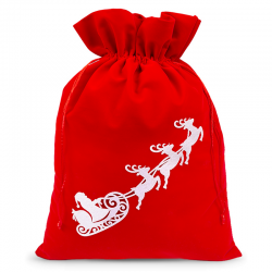 Fluwelen zak 30 x 40 cm - Kerstmis - Kerstman Fluwelen zakjes