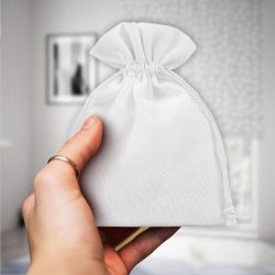 Katoenen zakjes 11 x 14 cm - wit Baby Shower