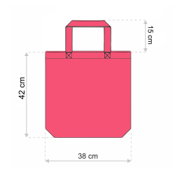 Een katoenen tas 38 x 42 cm met korte hengsels - natuurlijke kleur Boodschappentassen met hengsels