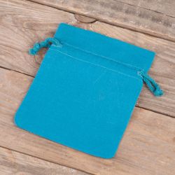 Katoenen zakjes 11 x 14 cm - turquoise Pasen