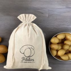 Zakje à la linnen met print 35 x 50 cm - voor aardappelen Linnen zakken