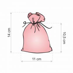 Zakjes à la linnen met print 11 x 14 cm - natuurlijke kleur / rozen Bedrukte organzazakjes