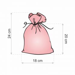 Zakjes à la linnen met print 18 x 24 cm - natuurlijke kleur / rozen Linnen zakjes