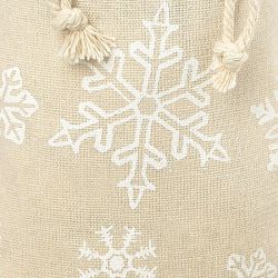 Zakjes à la linnen met print 15 x 20 cm - natuurlijke kleur / sneeuw Bedrukte organzazakjes