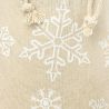 Zak à la linnen met print 26 x 35 cm - natuurlijke kleur / sneeuw Bedrukte organzazakjes