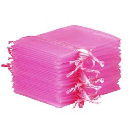Organza zakjes 8 x 10 cm - roze Pasen tassen