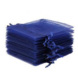 Organza zakjes 8 x 10 cm - donkerblauw Lavendel en potpourri