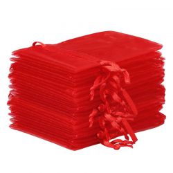 Organza zakjes 6 x 8 cm - rood Valentijn