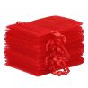 Organza zakjes 9 x 12 cm - rood Valentijn