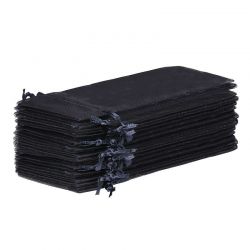 Organza zakjes 13 x 27 cm - zwart Fruitzakken