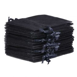 Organza zakjes 18 x 24 cm - zwart Fruitzakken