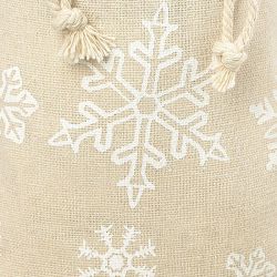 Zakjes à la linnen met print 8 x 10 cm - natuurlijke kleur / sneeuw Bedrukte organzazakjes