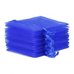 Organza zakjes 15 x 20 cm - blauw Pasen