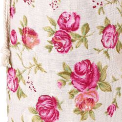 Zakjes à la linnen met print 22 x 30 cm - natuurlijke kleur / rozen Valentijn