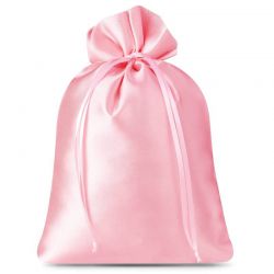 Satijnen zakjes 15 x 20 cm - lichtroze Roze zakjes