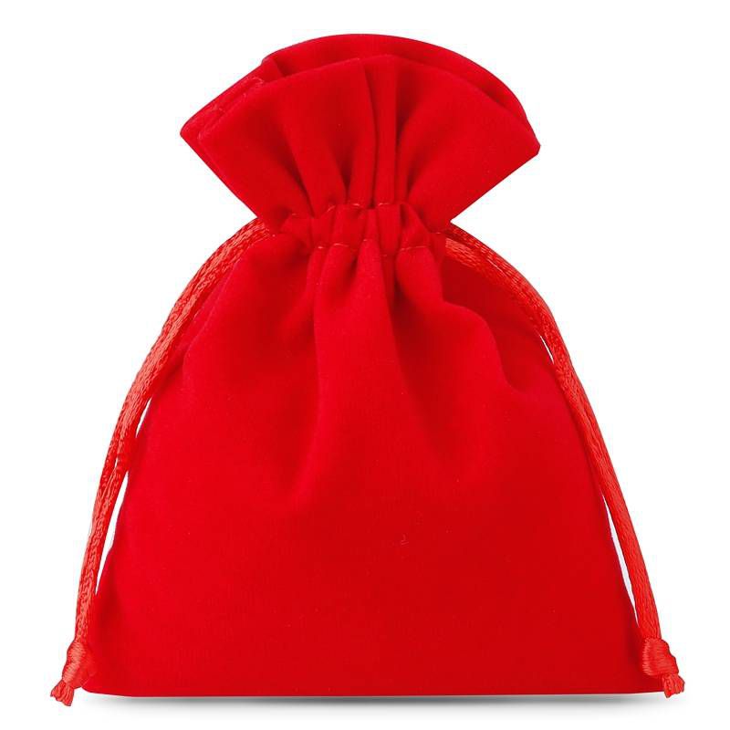 Fluwelen zakjes 8 x 10 cm - rood Bruilofts zakjes