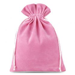 Fluwelen zakjes 22 x 30 cm - lichtroze Velours tassen