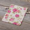 Zakjes à la linnen met print 11 x 14 cm - natuurlijke kleur / rozen Linnen zakjes