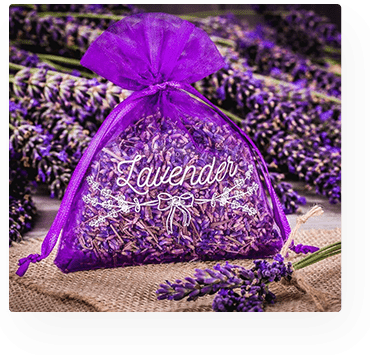 organzazakjes voor lavendel met print
