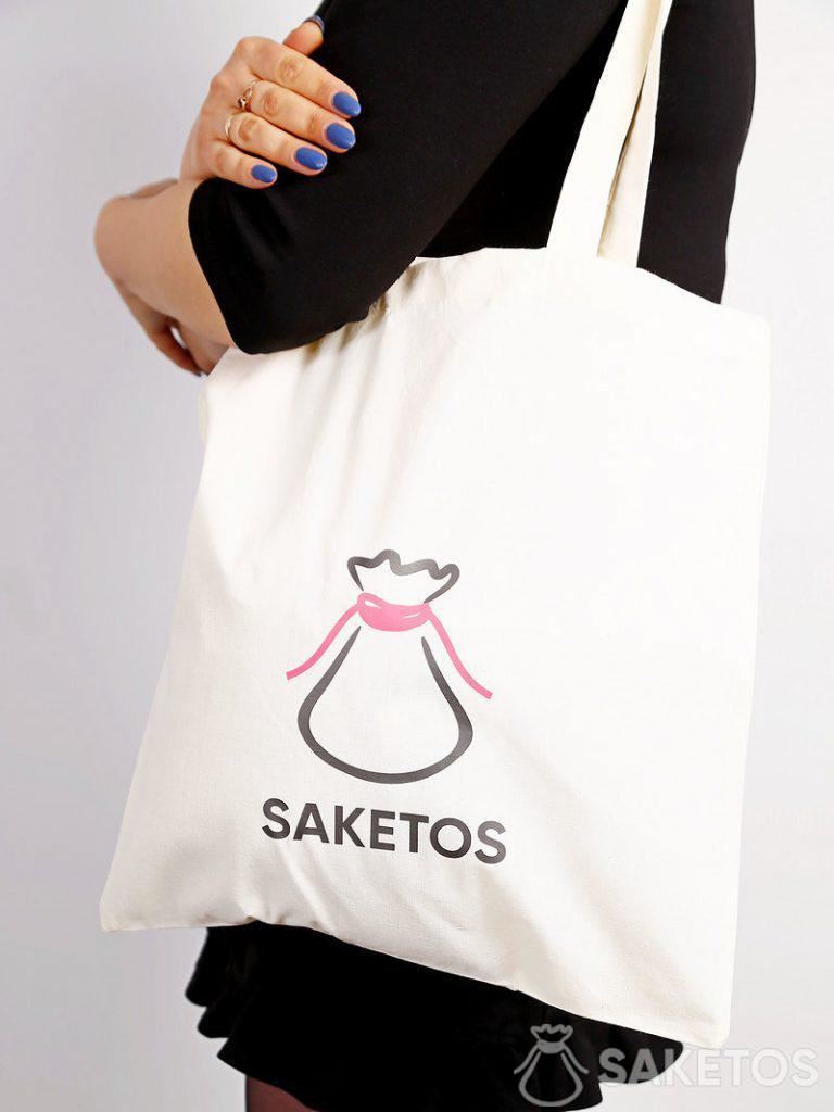 Katoenen tas met Saketos-logo