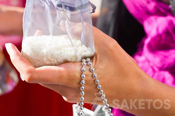 Elegante rijstzakken voor bruiloften
