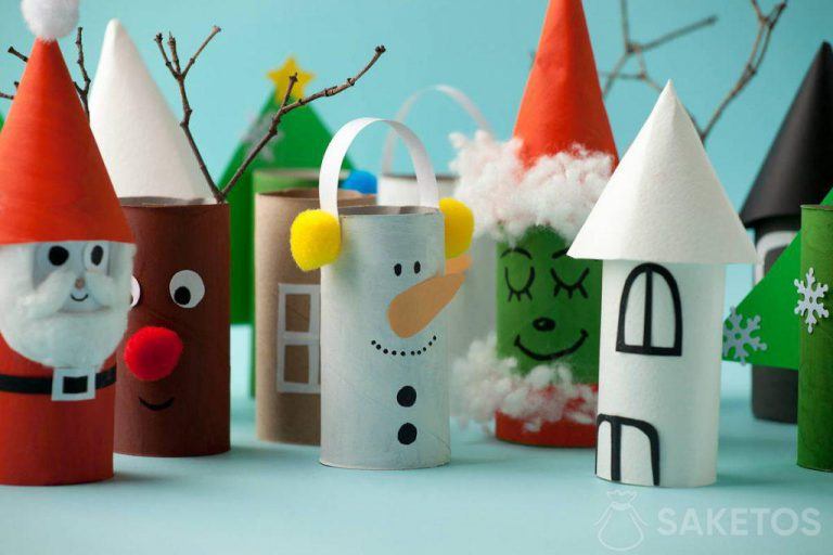 DIY-kerstdecoraties van papierrollen
