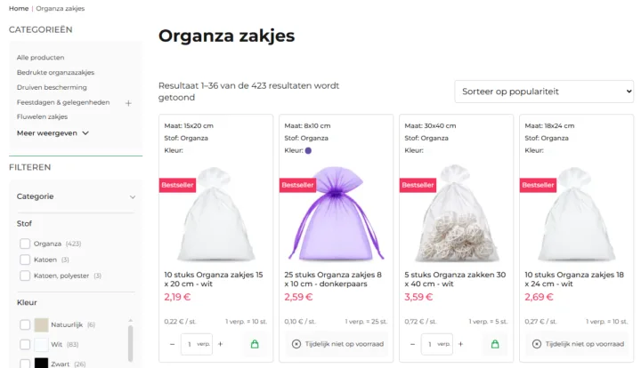 Waar kan je organzazakjes kopen? 2 Organza-zakjes als cadeauverpakking