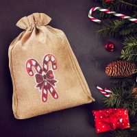 Jute zakjes 26 x 35 cm - Kerstmis, Lolly Gelegenheden zakjes