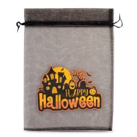 Zakjes Halloween 1 / organza, 40 x 55 cm - zwart Grote Zakken 40x55 cm