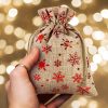 Jute zakjes 10 x 13 cm - natuurlijke kleur / sterren Sectoren / Verpakkingen voor…