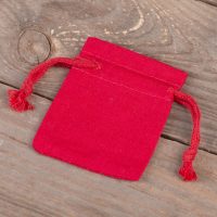 Katoenen zakjes 6 x 8 cm - rood Vrouwendag