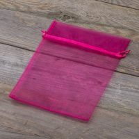 Organza zakjes 15 x 20 cm - fuchsia Pasen