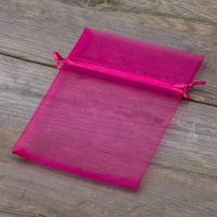 Organza zakjes 13 x 18 cm - fuchsia Valentijn