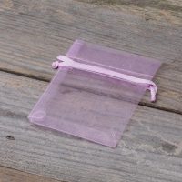 Organza zakjes 7 x 9 cm - lichtpaars Pasen tassen