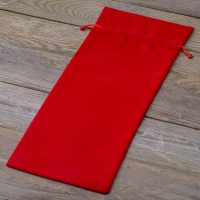 Fluwelen zakje 16 x 37 cm - rood Kerst tassen