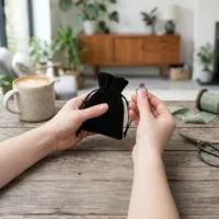 Fluwelen zakjes zwart voor ringen